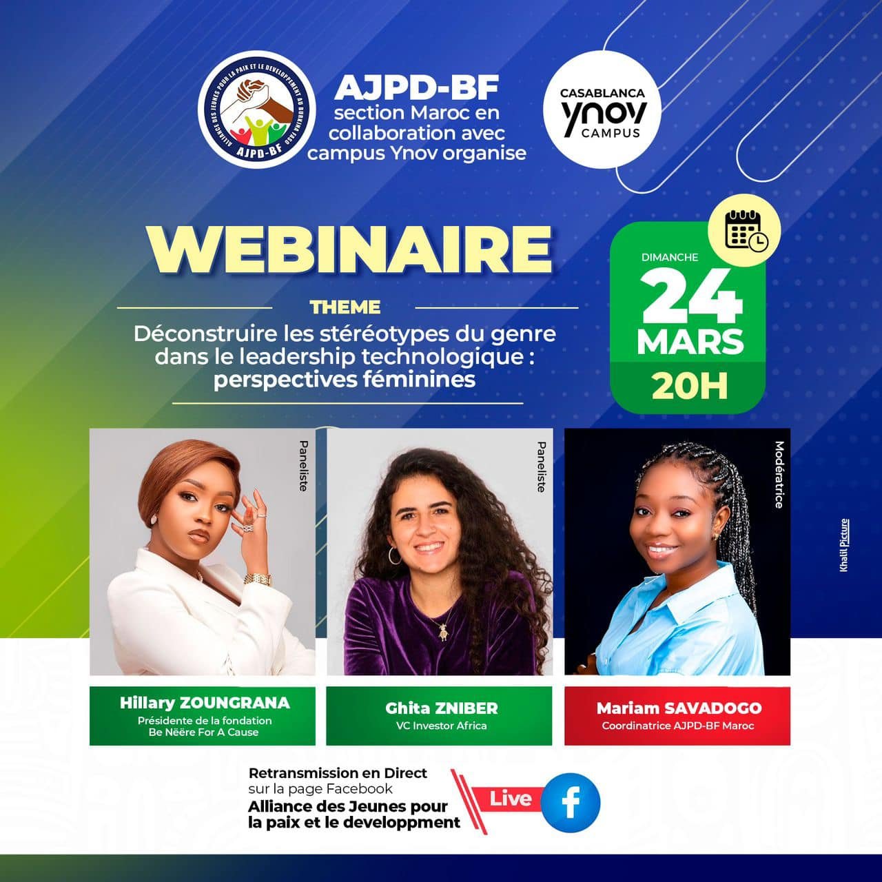 Webinaire sur le theme Déconstruire les stéréotypes du genre dans le leadership technologique: perspectives féminines